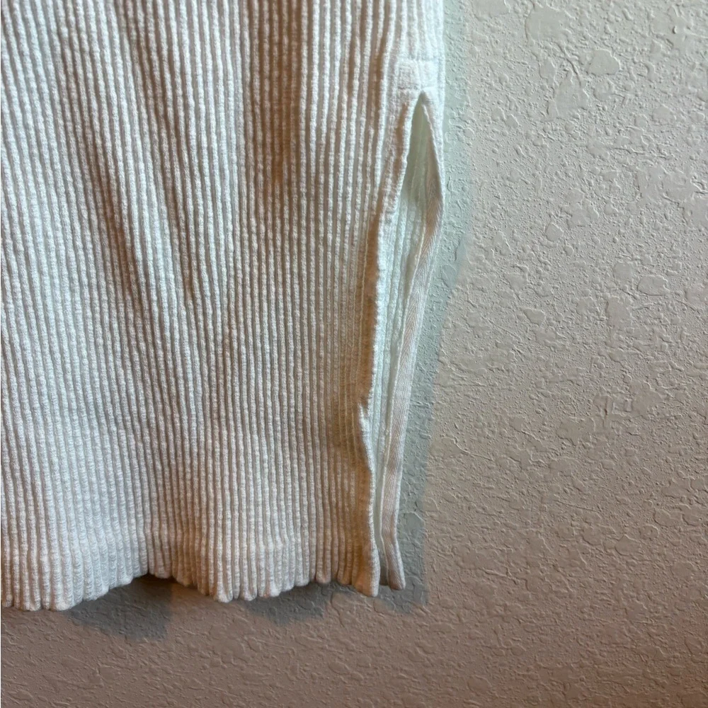 Lou & Grey Ribbed Cream Skirt Size Medium
